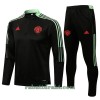 Manchester United Trenings Collegegenser Set 22-23 Kvart-Zip Svart - Barn